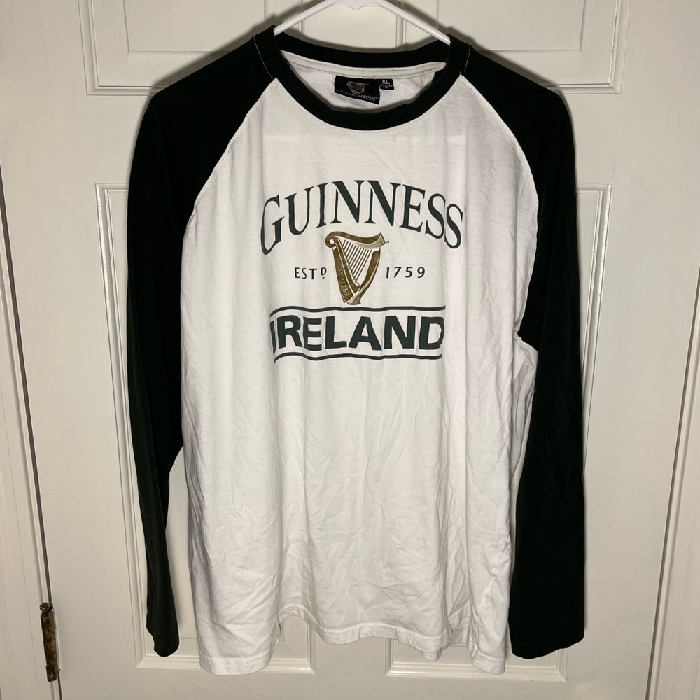Guinness Long Sleeve Baseball T-Shirt Mens XL